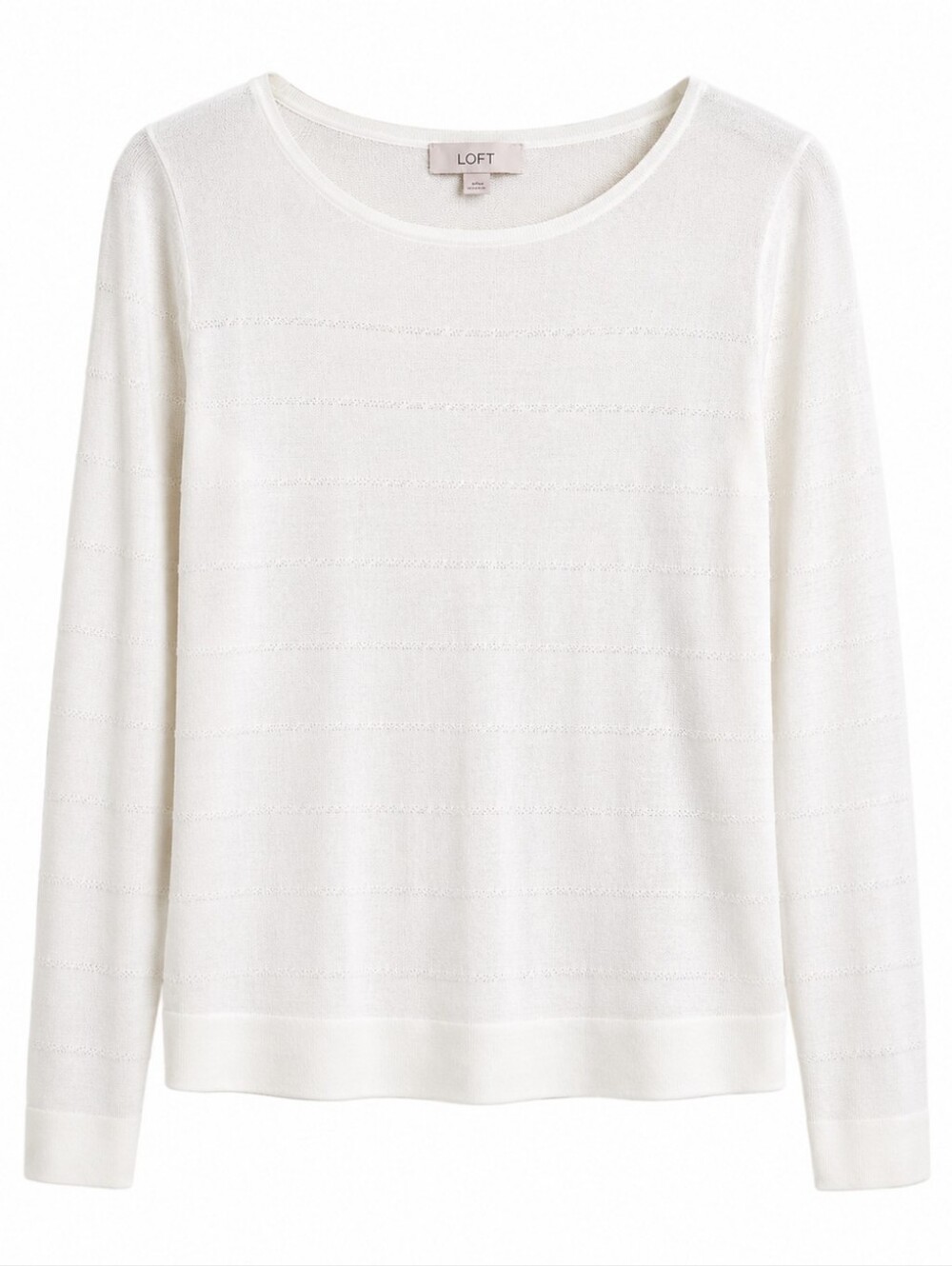 LOFT Sweater Top Cream Lightweight Knit Size S
